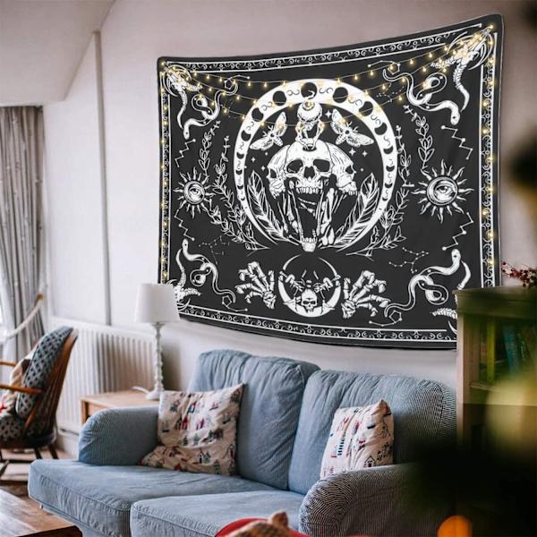 Kallo Luuranko Seinävaate Mustavalkoinen Käärme Koiperhonen Seinävaate Mandala Seinävaate Kuu Seinävaate Koiperhonen, L / 150x200cm