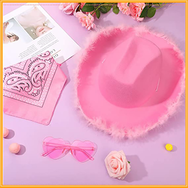 1 Sort Cowboyhat Med Fjerboa Fluffy Feather Krempe Voksenstørrelse Cowboyhat Til Mand Og Kvinde
