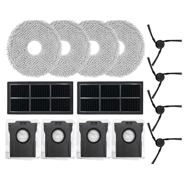 14 STK. til X40 Ultra /X40 Pro Ultra /S30 Pro Ultra Robotstøvsuger Udskiftningsdele Sidebørste Filter Moppeklud Støvpose