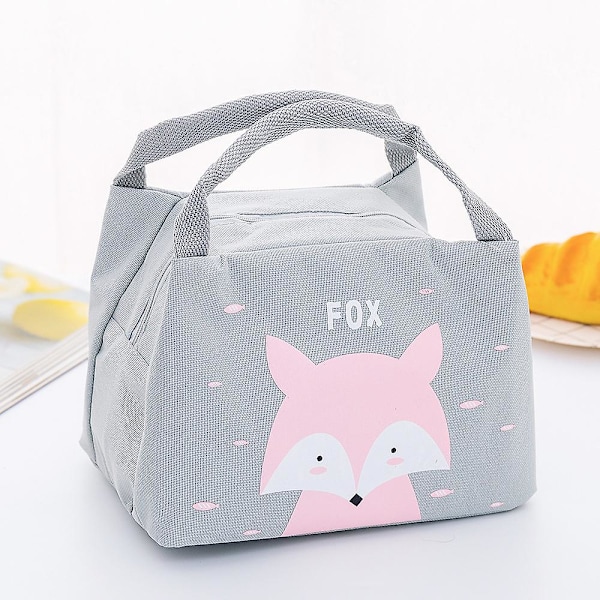 Söt termisk lunchväska för kvinnor Lunchlåda läckagesäker isolerad väska dragkedja tote väska Little Fox