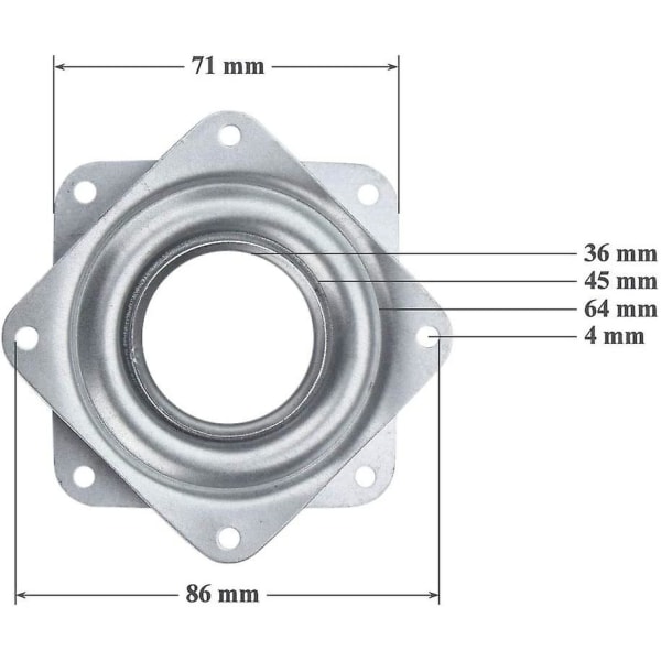 4 stk pladespillereleje hardware roterende plade til serveringsbakker, stativer, borde, 300 lbs belastningskapacitet 3 In