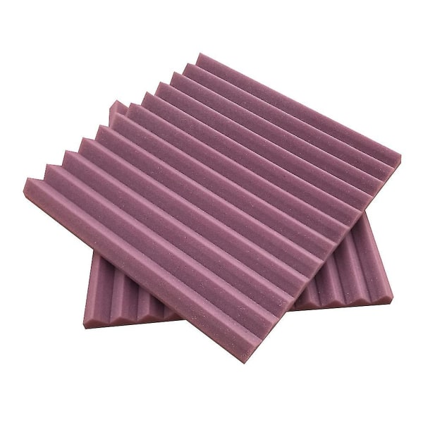 12 st ljudabsorberande bomull triangulära spår ljudisolering bevis skumbräda Purple Not Fire Retardant