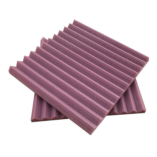 12 stk Lydabsorberende Bomull Trekantriller Lyd Isolasjon Lydisolering Skumbrett Purple Not Fire Retardant