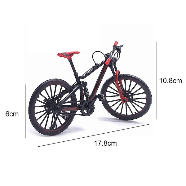 Mini 1:10 Legering Sykkel Skala Modell Dasktop Simulering Ornament Finger Terrengsykler Leke Red