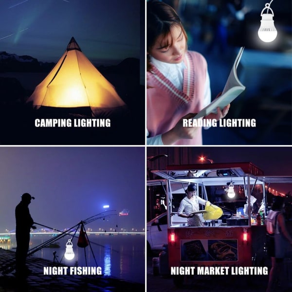 Pack 3W USB driven LED-lampa 300 lumen 6500K bärbar lykta nattlampa för utomhusvandring Camping Fisketält Resebelysning