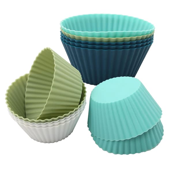 Muffinsformar i silikon, 12-pack återanvändbara bakformar i silikon, non-stick kakformar, muffinsformar