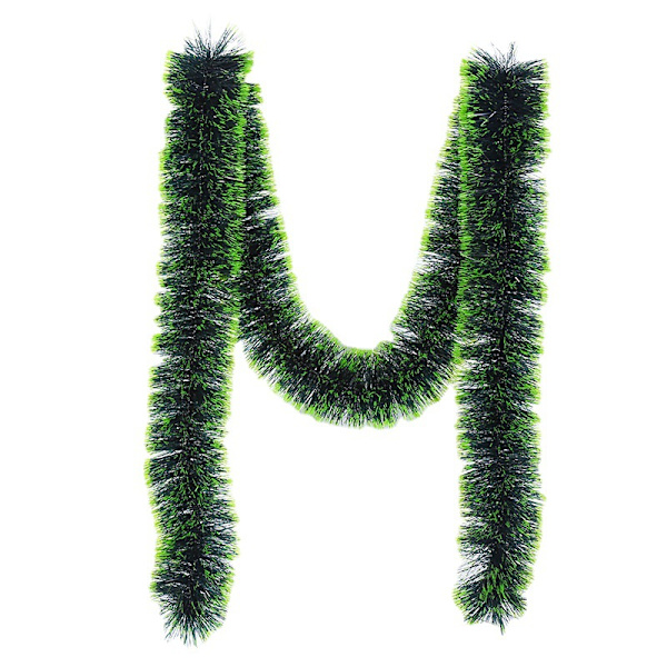 2m tummanvihreä valkoreunainen joulukoristetinsel, metallinen tinsel-koriste, joulukoriste, joulukoriste, joulukuusen koriste