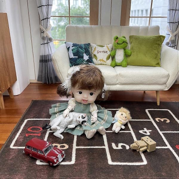 1/6 Modell Møbler Tilbehør Mini Modell Enkelt Teppe, Brun