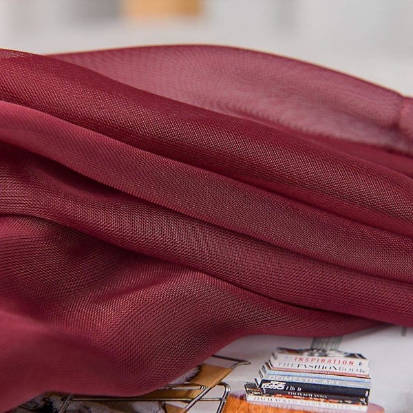 Yksivärinen pehmeä läpikuultava verhotulppa verho Claret