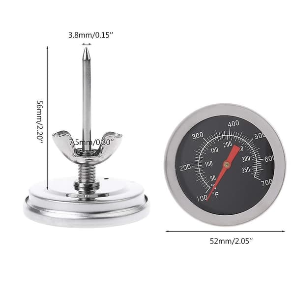 Rustfrit stål ovn termometer Bbq ryger grill temperaturmåler 50~350, 100 til 700 rustfrit stål ovn termometer