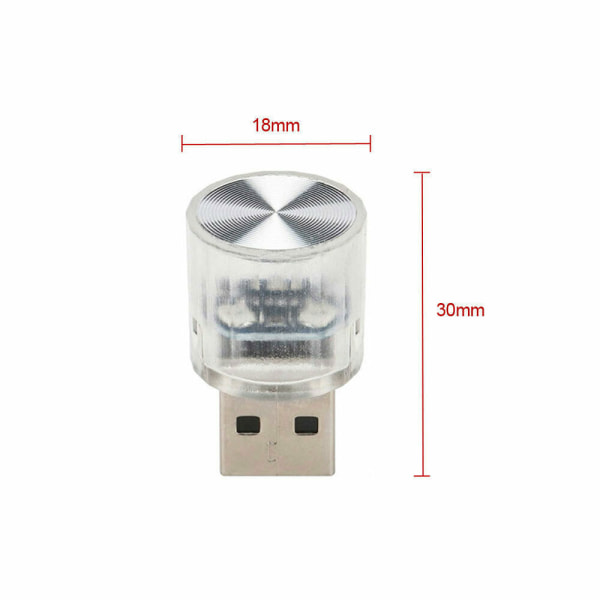 1x Minilampa Glödlampa Tillbehör USB LED Bilinteriör Neon Atmosphere Ambient Light, Vit