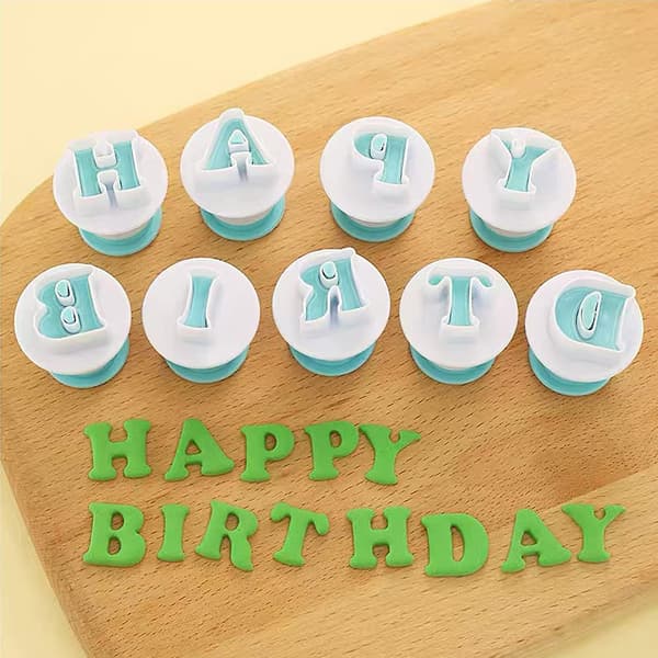 26 stykker alfabet kakeform Icing bokstav kuttere Fondant kake dekorering kutter kjeks Embosser bakeform