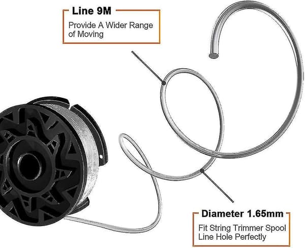 6 stk. erstatningsspole nylon gresshode klipping linje, gress tau