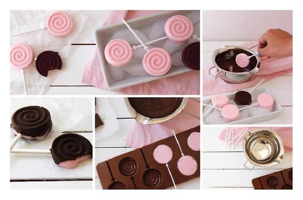 2 stk. Silikone Slikkepind Forme DIY Silikone Forme Runde Chokoladeforme