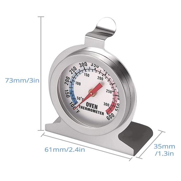 Stekeovnstermometer 4 stk Kjøkken Stekeovnstermometer Øyeblikkelig Avlesning 50-300c/100-600f Rustfritt Stål Skive Stekeovnstermometer