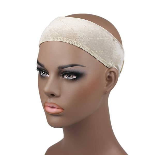 Perukgreppband Uppgraderat Sammet Peruk Hårband Beige