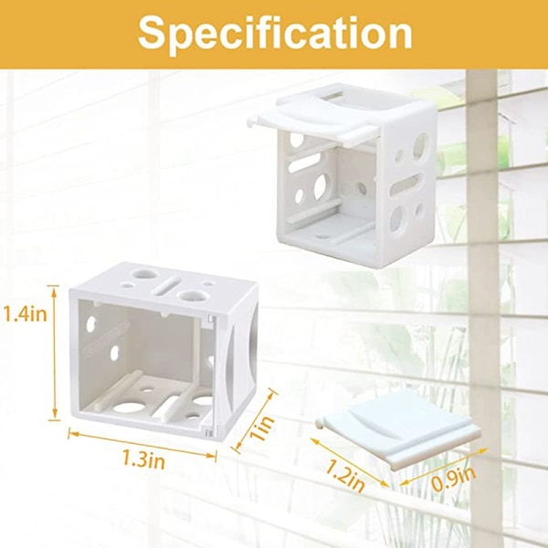 6 set med 1-tums persienner vänster och höger monteringskoder vita plastfästen tillbehör