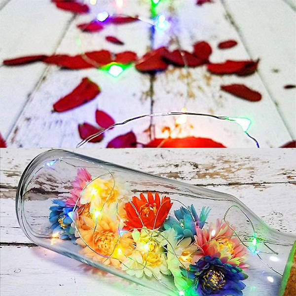 3M/30 Vattentäta Batteridrivna LED-slingor för DIY Bröllopsfest Sovrum Uteplats Jul 16-pack