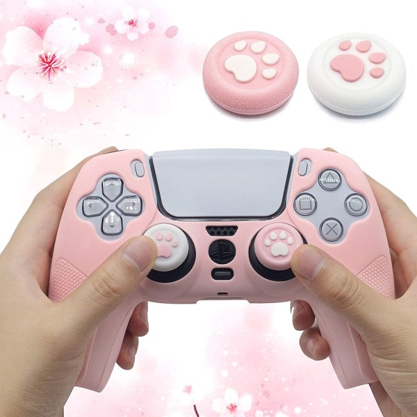 Sød hudbeskyttelse til PS5-controller, skridsikker silikonebeskyttelse, gummibeskyttelse, sort og blå