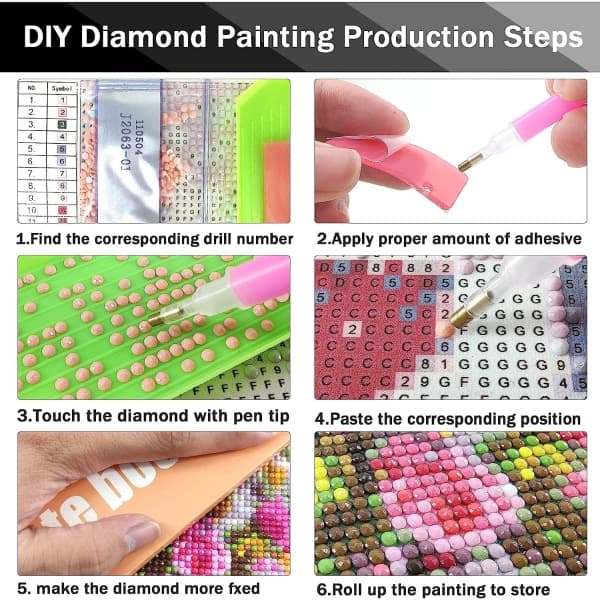 DIY 5D Diamantmaleri 5D Komplett, Dyre Diamantmaleri Rhinestones