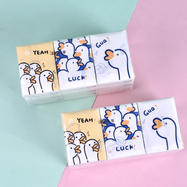 27 paket mini tryckt silkespapper näsduk papper bärbar tryckt silkespapper toalettpapper servetter slumpmässigt mönster