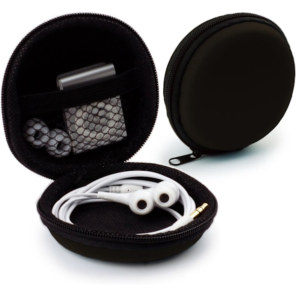 3 stk. Universal In-Ear Earphone Case - Hard Case til Hovedtelefoner, iPod Shuffle, USB-drev, Kabel - Sort Multifunktionel Bærepose