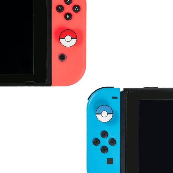 Joystick Caps Tumgrepp Kompatibel med Nintendo Switch och Switch OLED, Silikon Caps för Joy-Con Controller - Röd + Blå, 2 par (4st)
