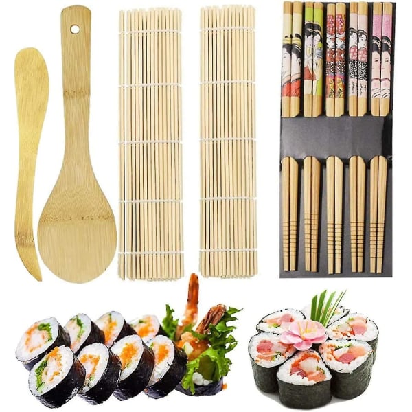 Sushi Kit, Acsergery 9 delar Bamboo Sushi Making Kit