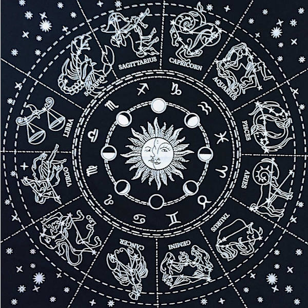 Altare Duk Zodiac Häxkonst Alter Tarot Spridning Topp Duk Wiccan Fyrkant Andlig Helig Duk 51 X 59 Tum A