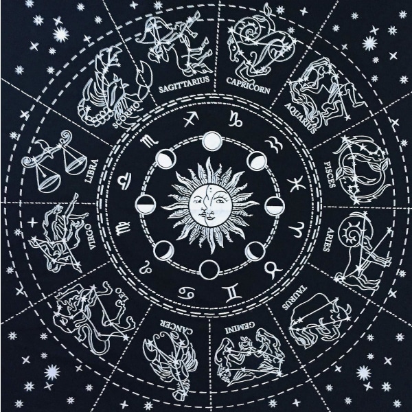Alttariliina Zodiac Noituus Alttari Tarot-levytys Päällysliina Wiccan Neliömäinen Hengellinen Pyhä Liina 51 X 59 Tuumaa A