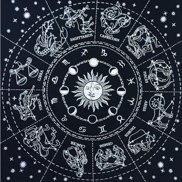 Alttariliina Zodiac Noituus Alttari Tarot-levytys Päällysliina Wiccan Neliömäinen Hengellinen Pyhä Liina 51 X 59 Tuumaa A