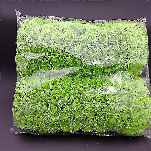 144 st/förpackning Mini Skum Konstgjord Ros Blombukett Bröllopsdekorationshantverksmaterial, röd
