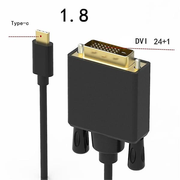 Usb-C-DVI-sovitin, täysi 1080p video-ääniadapterikaapeli
