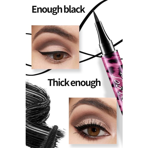 Röd Leopard Eyeliner + Eye Black Set Vattentät Långvarig Makeup Combo