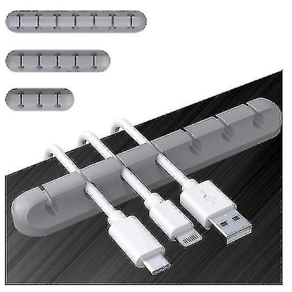 3 stk skrivebord USB datakabel arrangørklips Grey