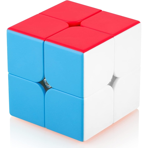 Magic Cube 2x2 2x2x2 klistremerkeløst Magic Puzzle Magic Speed ​​Cube feriegave for barn, voksne (klistremerkeløs)