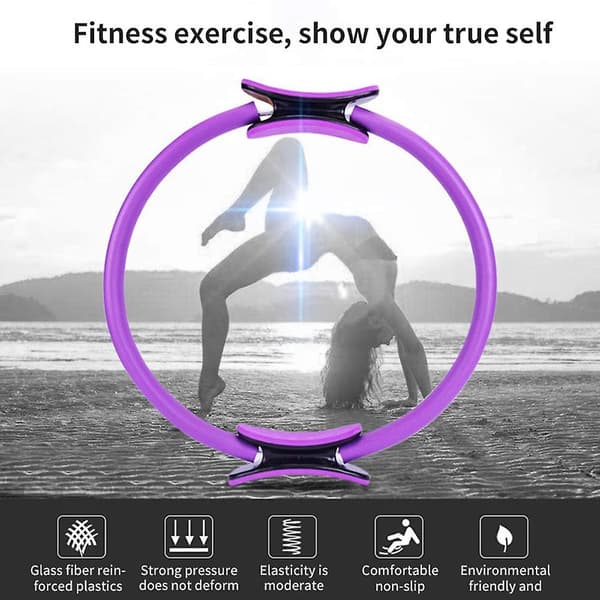 Pilatesring, Yogaring Premium Motståndsring Cirkel, Pilatescirkel Purple
