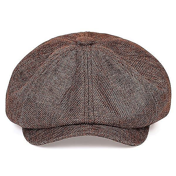 Avslappnad tidningspojkehatt Justerbar hatt Vår och höst Retro (brun)