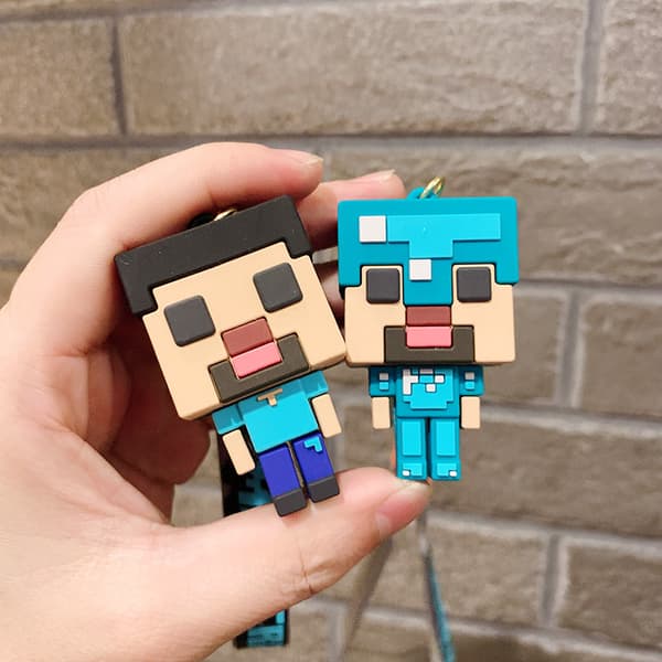 6-pack Minecraft pehmeä kumipendenti auton avaimenperä riipus