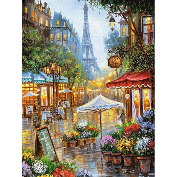 Timanttimaalaus Pariisin maisema Eiffel-torni Kirjonta 5D Timanttimaalaus Aikuisten täysi setti 30x40cm Kotiseinän sisustus