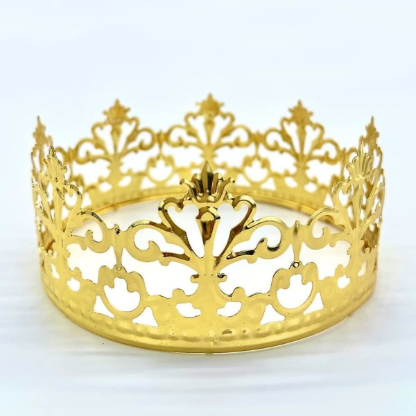 Princess Crown Cake Topper-dekoration för pojkar och flickor, tårtdekorationer för bröllop (silver) A