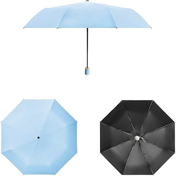 Kvinde Automatisk Sammenfoldelig Paraply Solbeskyttelse Anti-UV Kompakt Bærbar Rejse Vandtæt Rejse Parasol