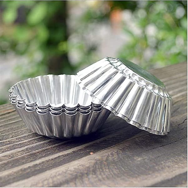 20 st äggformar för bakning, cupcake muffinsform plåt bakverktyg non stick silver