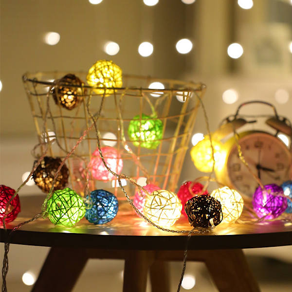 3m 20 pære USB rattan lys Thai kugle streng lys lanterne natlys julefest hus bar dekoration