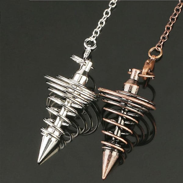 2 stk. Metal Spiral Pendul Halskæder Til Meditation Yoga