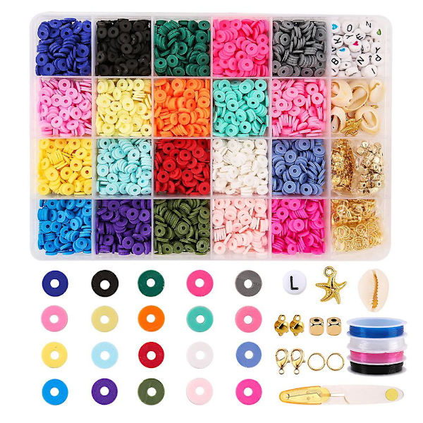 24-delt blødt pottesæt blødt potteperle Pcv-blanding lerperler Diy-fremstilling af armbånd halskæde Set 2
