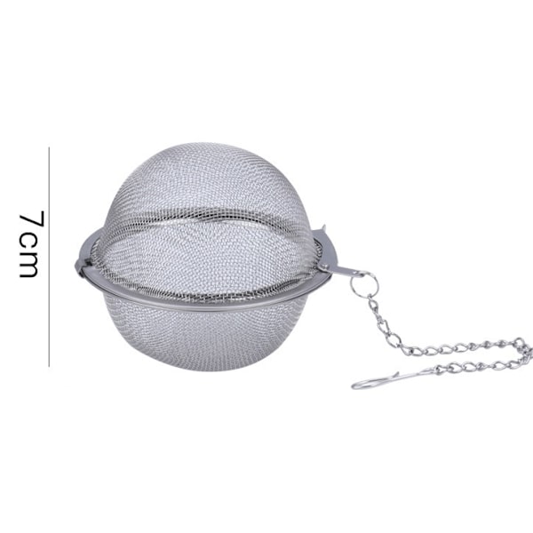 2 kpl ruostumattomasta teräksestä valmistettua hienosilmäistä maustamispalloa keittiön keittomaustekeitin suodatin keittiötyökalu metalli teepussi teepallo（7CM）