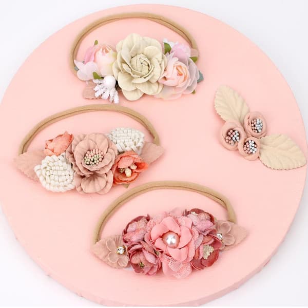 3 vakre og søte baby 100 dager fullmåne barnehodebånd og boutique hodeplagg