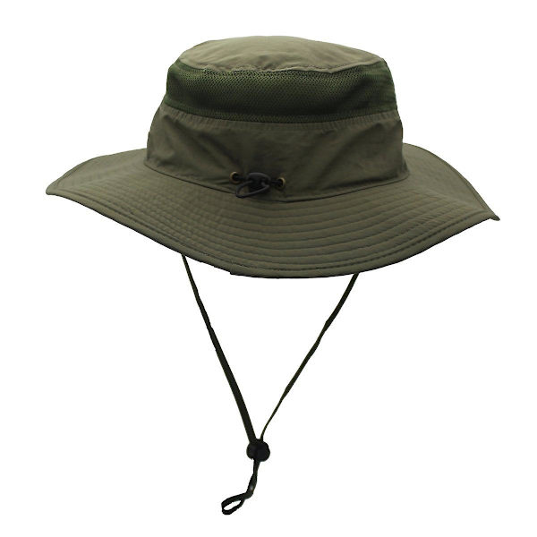 Unisex bredbrättad hatt, Upf 50+ vattentätt solskydd, sommar UV-skydd Boonie hatt Army Green