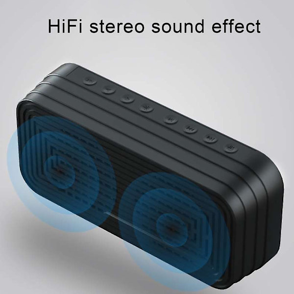 A18 Rektangulær Subwoofer Spejl Trådløs Bluetooth Alarmur Højttaler